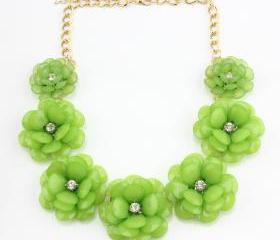 Statement Necklace, Flower Necklace Statement , Bib Necklace